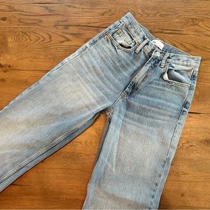 Zara high rise wide leg light wash jean